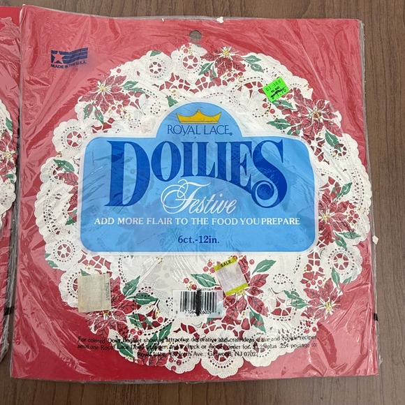 2X Vintage Royal Lace Doilies 6ct 12in Christmas Holiday Party Table Decorations - Picture 1 of 3